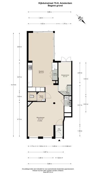 Floor Plan 1 - Kijkduinstraat 75 H