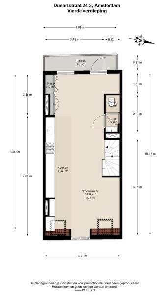 Floor Plan 3 - Dusartstraat 24 3